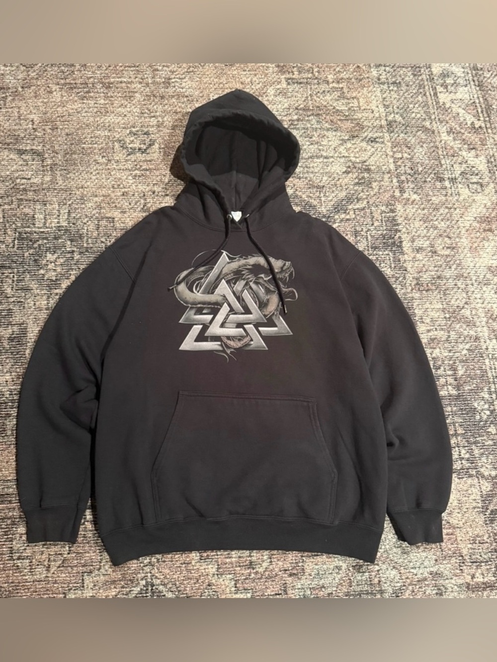 Y2K Black Graphic Hoodie